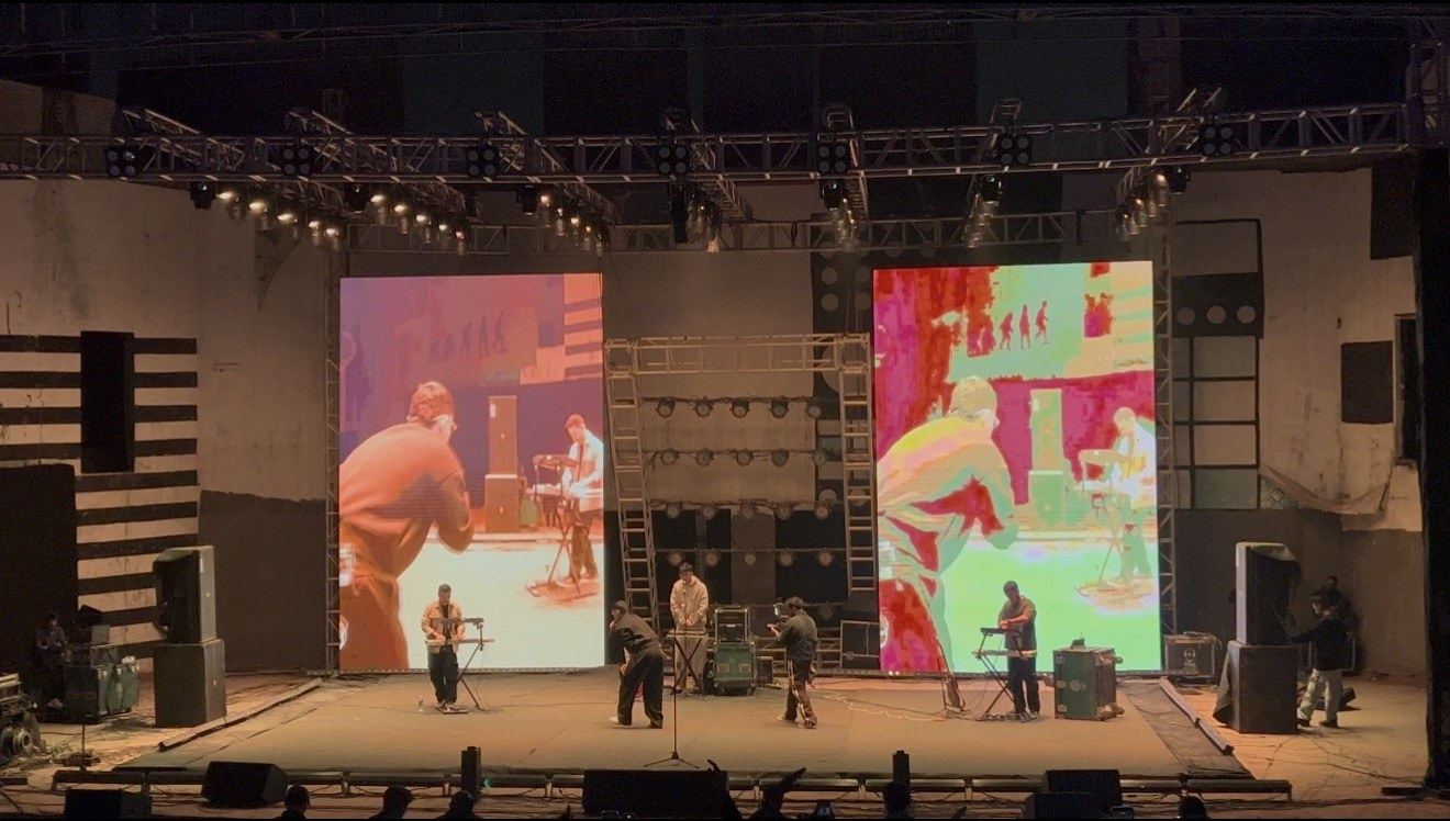 Stage with two large LED screens